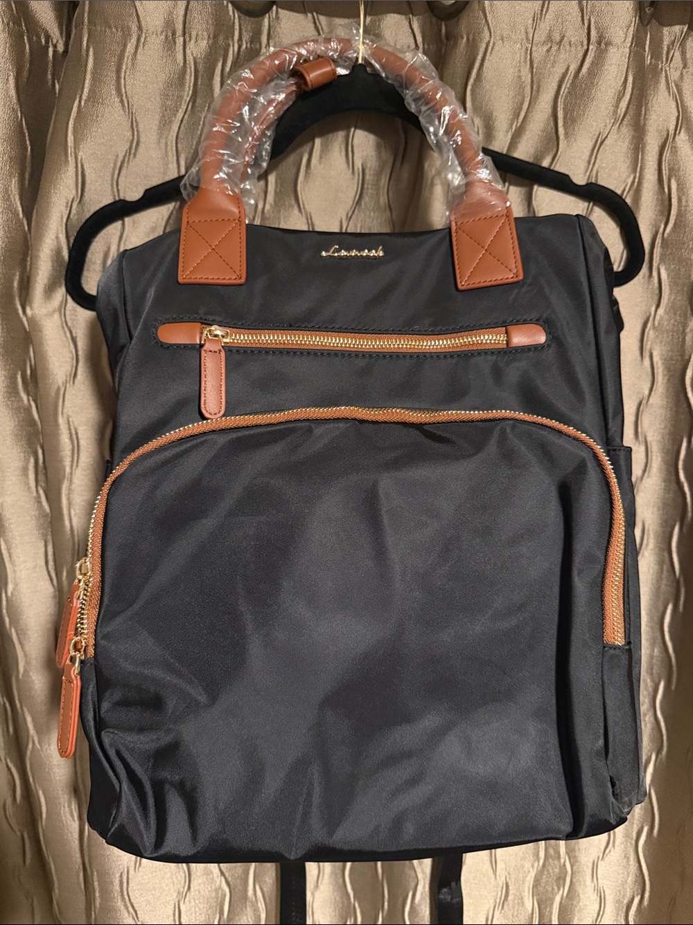 Black Lovevook Bag Backpack with Tan Trim Unisex New Teacher Business